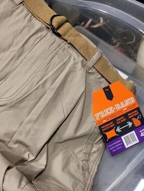 WEAR FIRSTFREE-BAND Khaki/Tan Cargo Shorts with Adjustable Belt